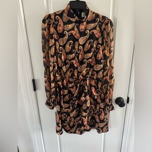 Saloni Isa Paisley Draped Minidress